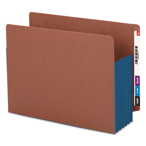 Redrope Drop-front End Tab File Pockets W- Fully Lined Colored Gussets, 5.25" Expansion, Letter Size, Redrope-blue, 10-box