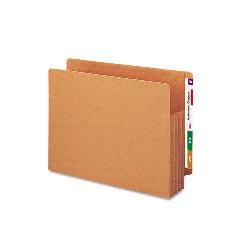 Heavy-duty Redrope End Tab Tuff Pockets, 3.5" Expansion, Letter Size, Redrope, 10-box