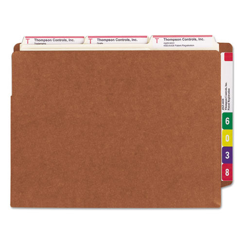 Heavy-duty Redrope End Tab Tuff Pockets, 3.5" Expansion, Letter Size, Redrope, 10-box