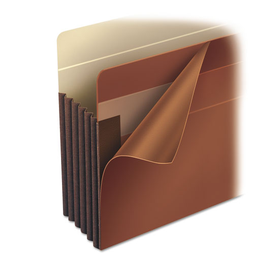Heavy-duty Redrope End Tab Tuff Pockets, 3.5" Expansion, Letter Size, Redrope, 10-box