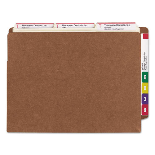 Heavy-duty Redrope End Tab Tuff Pockets, 5.25" Expansion, Letter Size, Redrope, 10-box