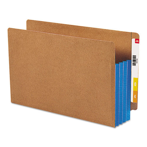Redrope Drop-front End Tab File Pockets With Fully Lined Colored Gussets, 3.5" Expansion, Legal Size, Redrope-blue, 10-box