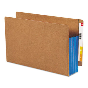 Redrope Drop-front End Tab File Pockets With Fully Lined Colored Gussets, 3.5" Expansion, Legal Size, Redrope-blue, 10-box