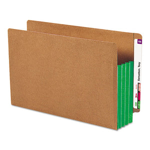 Redrope Drop-front End Tab File Pockets W- Fully Lined Colored Gussets, 3.5" Expansion, Legal Size, Redrope-green, 10-box