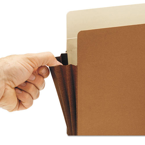 Redrope Drop-front End Tab File Pockets W- Fully Lined Colored Gussets, 3.5" Exp, Legal Size, Redrope-dark Brown, 10-box