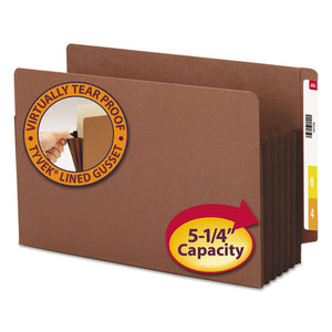 Redrope Drop-front End Tab File Pockets With Fully Lined Colored Gussets, 5.25" Expansion, Legal, Redrope-dark Brown, 10-box