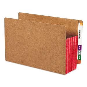 Redrope Drop-front End Tab File Pockets W- Fully Lined Colored Gussets, 5.25" Expansion, Legal Size, Redrope-red, 10-box