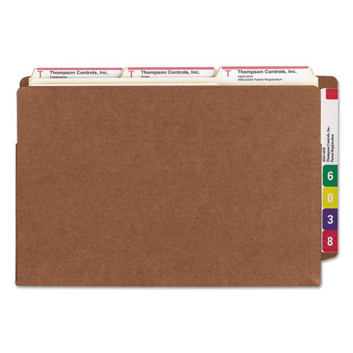 Heavy-duty Redrope End Tab Tuff Pockets, 3.5" Expansion, Legal Size, Redrope, 10-box