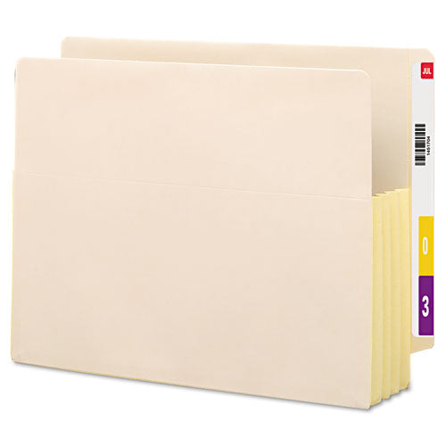 Manila End Tab File Pockets, 3.5" Expansion, Letter Size, Manila, 25-box