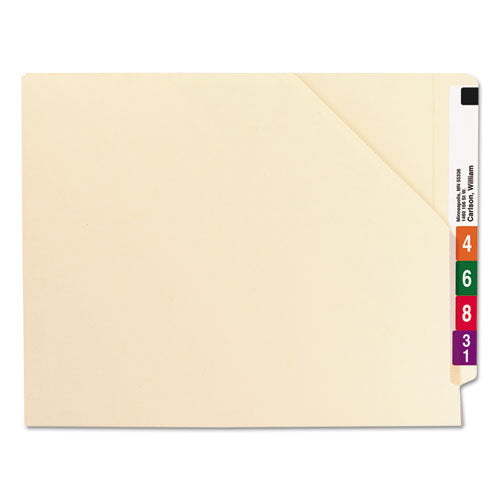 End Tab Jackets With Reinforced Tabs, Straight Tab, Letter Size, 11-pt Manila, 100-box