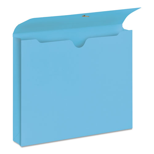 Expanding Wallet W- Elastic Cord, 2" Expansion, 1 Section, Letter Size, Blue, 10-box