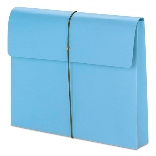 Expanding Wallet W- Elastic Cord, 2" Expansion, 1 Section, Letter Size, Blue, 10-box