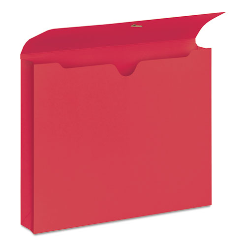 Expanding Wallet W- Elastic Cord, 2" Expansion, 1 Section, Letter Size, Red, 10-box