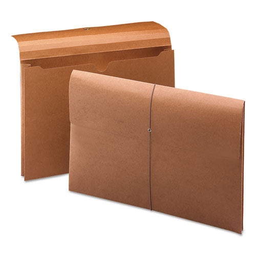 Expanding Wallet W- Elastic Cord, 2" Expansion, 1 Section, Legal Size, Redrope