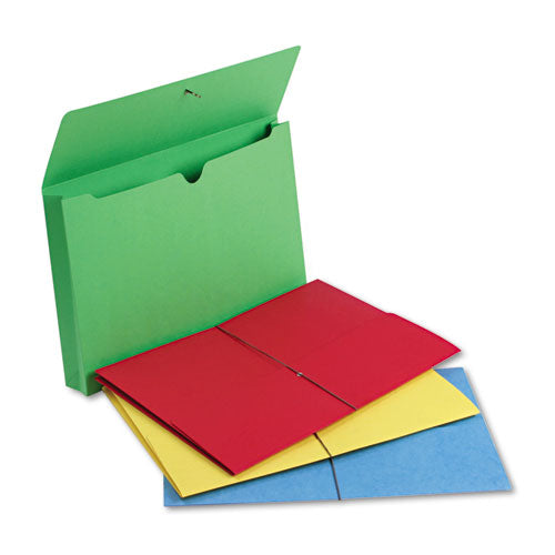 Expanding Wallet W- Elastic Cord, 2" Expansion, 1 Section, Legal Size, Assorted, 50-box