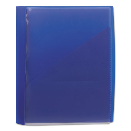 Clear Front Poly Report Cover With Tang Fasteners, 8-1-2 X 11, Blue, 5-pack