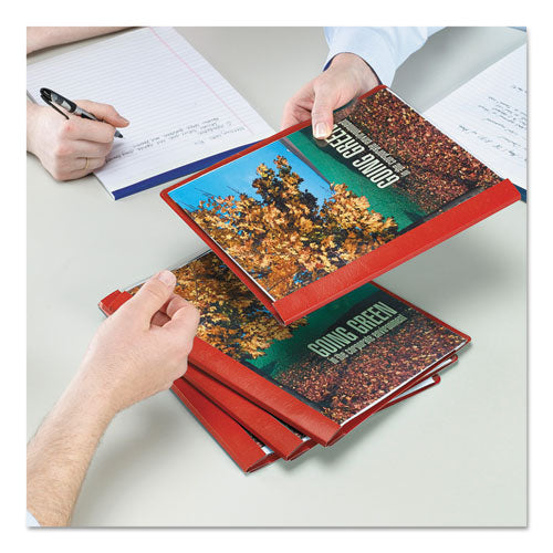 Poly Report Cover, Tang Clip, Letter, 1-2" Capacity, Clear-red, 25-box
