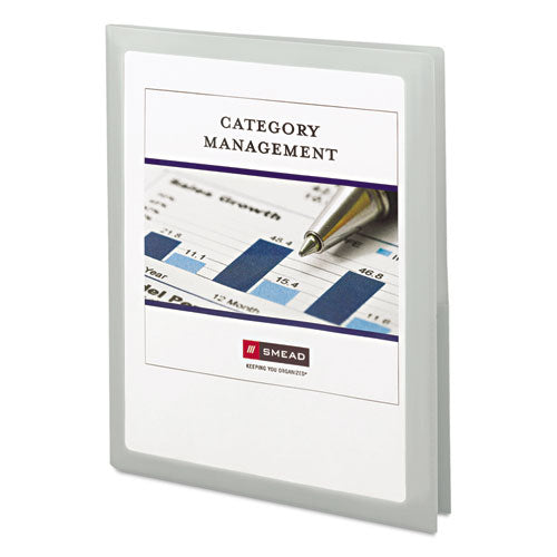 Frame View Poly Two-pocket Folder, 11 X 8 1-2, Clear-oyster, 5-pack