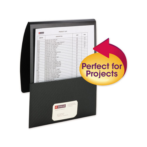 Organized Up Poly Stackit Folders, Letter, 1" Capacity, Black, 5-pack