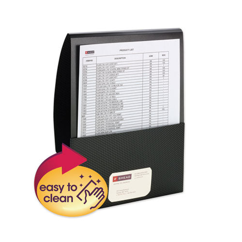 Organized Up Poly Stackit Folders, Letter, 1" Capacity, Black, 5-pack