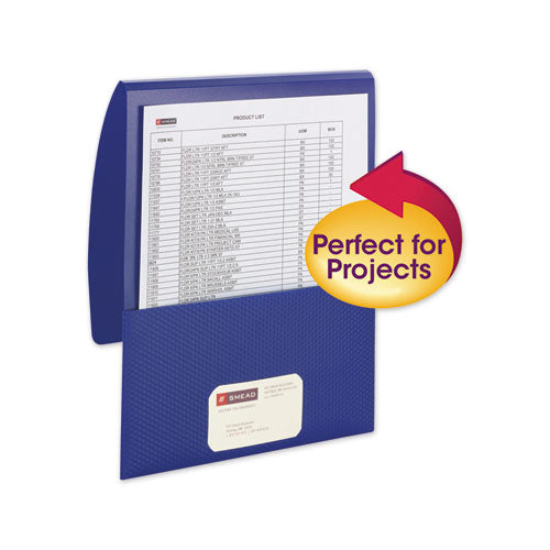 Organized Up Poly Stackit Folders, Letter, 1" Capacity, Dark Blue, 5-pack