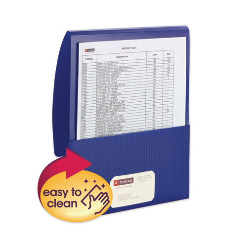 Organized Up Poly Stackit Folders, Letter, 1" Capacity, Dark Blue, 5-pack