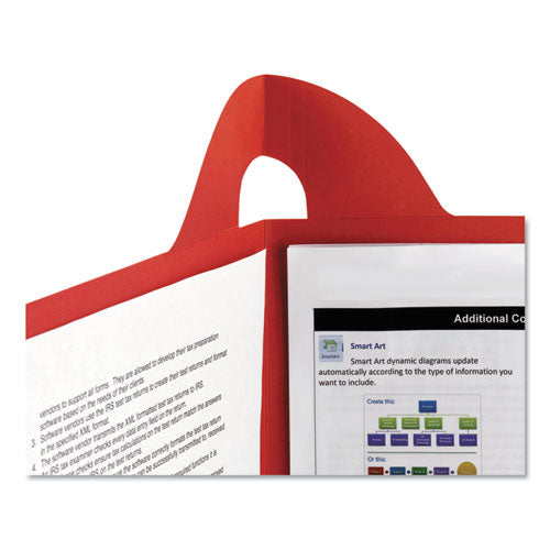 Lockit Two-pocket Folder, Textured Paper, 11 X 8 1-2, Red, 25-box