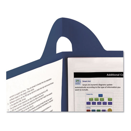 Lockit Two-pocket Folder, Textured Paper, 11 X 8 1-2, Dk Blue, 25-bx