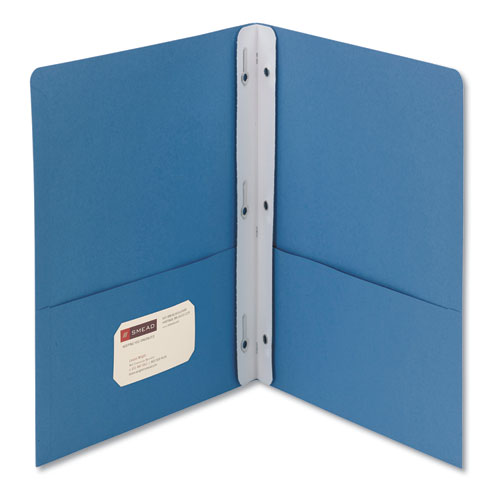 2-pocket Folder W-tang Fastener, Letter, 1-2" Cap, Blue, 25-box