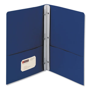 2-pocket Folder W-tang Fastener, Letter, 1-2" Cap, Dark Blue, 25-box