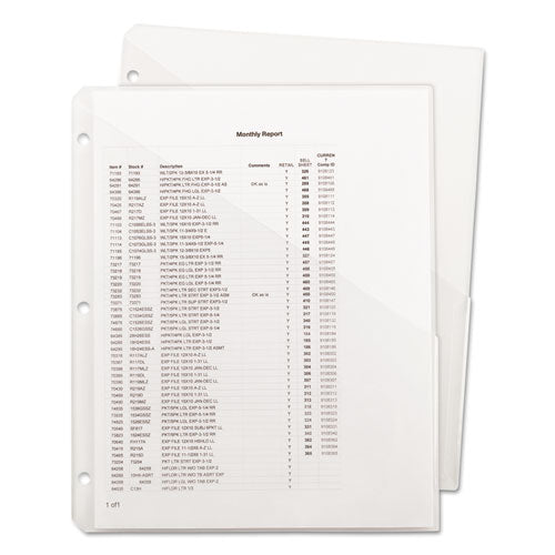 Organized Up Poly Slash Jackets, 2-sections, Letter Size, Clear, 5-pack