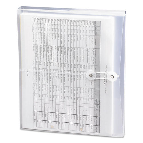Poly String & Button Interoffice Envelopes, String & Button Closure, 9.75 X 11.63, Clear, 5-pack