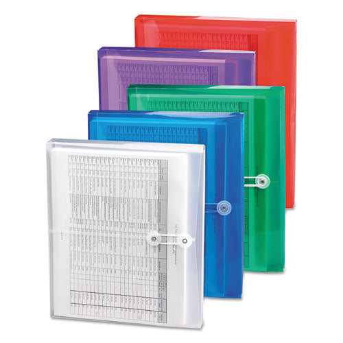Poly String & Button Interoffice Envelopes, String & Button Closure, 9.75 X 11.63, Transparent Blue, 5-pack