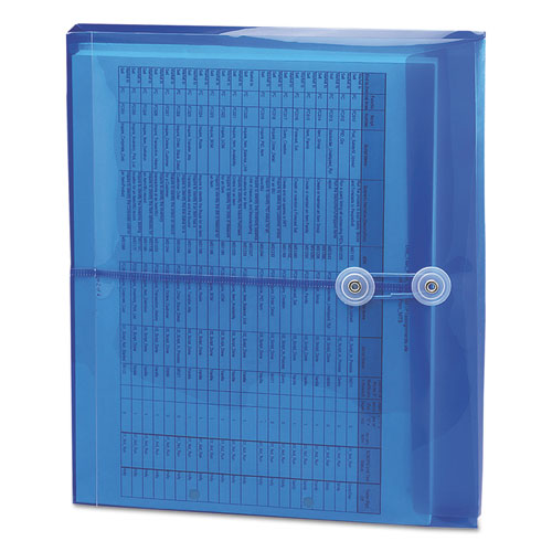 Poly String & Button Interoffice Envelopes, String & Button Closure, 9.75 X 11.63, Transparent Blue, 5-pack