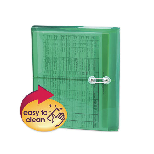 Poly String & Button Interoffice Envelopes, String & Button Closure, 9.75 X 11.63, Transparent Green, 5-pack