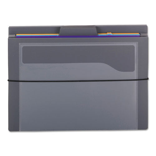 Cascading Wall Organizer, 14.25 X 33, Letter, Gray With 6 Bright Color Pockets