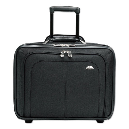 Mobile Office Rolling Notebook Case, Nylon, 17 1-2 X 9 X 14, Black