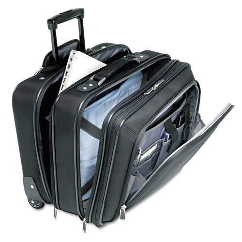 Mobile Office Rolling Notebook Case, Nylon, 17 1-2 X 9 X 14, Black