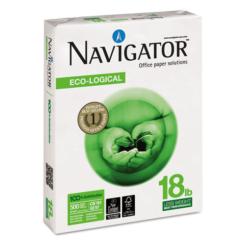 Eco-logical Paper, 97 Bright, 18lb, 8.5 X 11, Bright White, 500 Sheets-ream, 10 Reams-carton