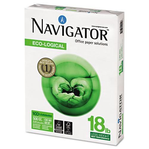 Eco-logical Paper, 97 Bright, 18lb, 8.5 X 11, Bright White, 500 Sheets-ream, 10 Reams-carton