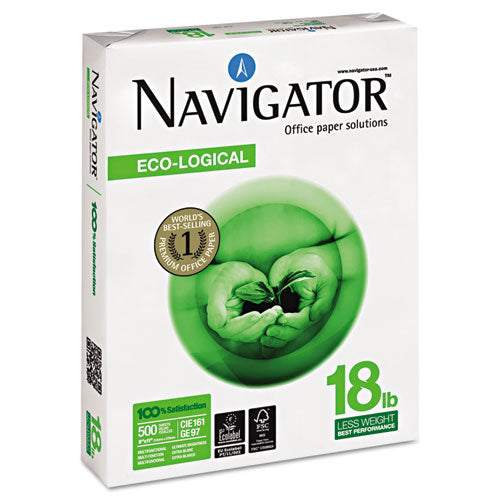 Eco-logical Paper, 97 Bright, 18lb, 8.5 X 11, Bright White, 500 Sheets-ream, 10 Reams-carton
