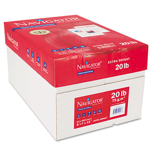 Premium Multipurpose Copy Paper, 97 Bright, 20lb, 8.5 X 11, White, 500 Sheets-ream, 10 Reams-carton