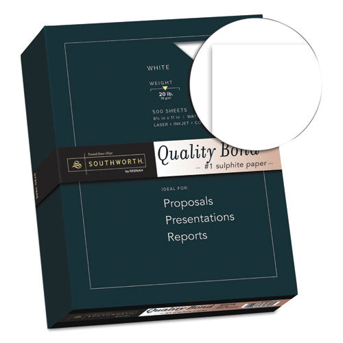 Quality Bond Business Paper, 95 Bright, 20 Lb, 8.5 X 11, White, 500-ream