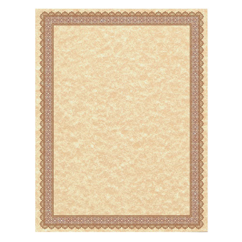 Parchment Certificates, Vintage, 8 1-2 X 11, Copper W- Burgundy-gold-foil Border, 50-pack