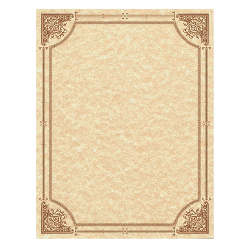 Parchment Certificates, Vintage, 8 1-2 X 11, Copper W- Copper Border, 50-pack