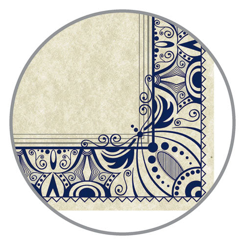 Parchment Certificates, Retro, 8 1-2 X 11, Ivory W- Blue & Silver-foil Border, 50-pack