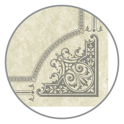 Parchment Certificates, Vintage, 8 1-2 X 11, Ivory W- Silver-foil Border, 50-pack