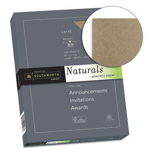 Naturals Paper, 32 Lb, 8.5 X 11, Latte, 100-pack