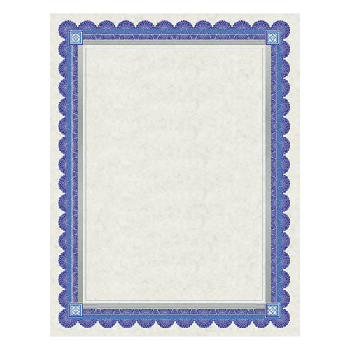 Parchment Certificates, Academic, Ivory W- Blue & Silver-foil Border, 8 1-2 X 11, 15-pack