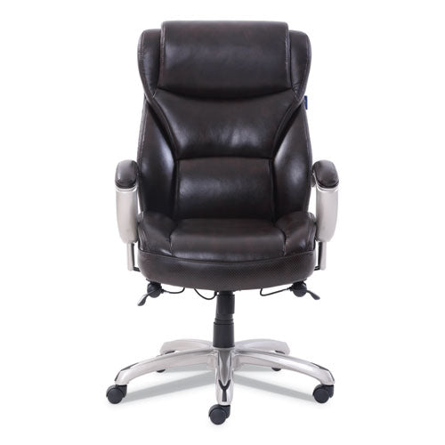 Emerson Big And Tall Task Chair, Supports Up To 400 Lbs., Brown Seat-brown Back, Silver Base